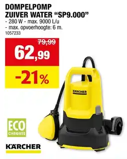 Hubo Karcher Zuiver Water SP9.000 aanbieding