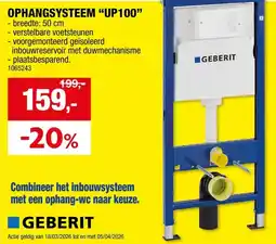 Hubo Geberit Ophangsysteem UP100 aanbieding