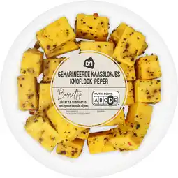 Albert Heijn AH Gemarineerde kaasblokjes knoflook peper aanbieding