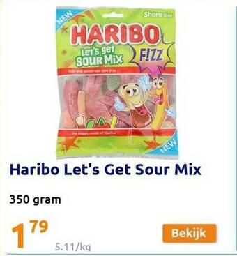 Action Haribo Lets Get Sour Mix aanbieding