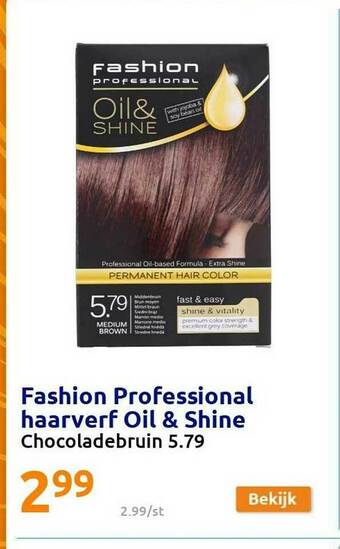 Action Fashion Professional Haarverf Oil & Shine aanbieding