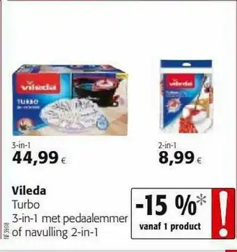 Colruyt Vileda Turbo 3 In 1 Met Pedaalemmer aanbieding