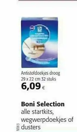 Colruyt Boni Selection Alle Startkits Wegwerpdoekjes Of Dusters aanbieding
