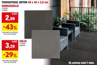 Hubo Terrastegel beton aanbieding