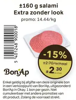 Bon Ap Salami extra zonder look aanbieding