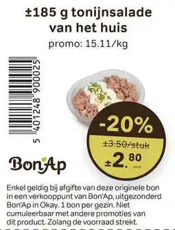 Bon Ap Tonijnsalade van het huis aanbieding