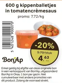 Bon Ap Kippenballetjes in tomatencrèmesaus aanbieding