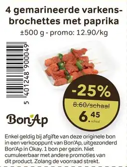 Bon Ap 4 gemarineerde varkens brochettes met paprika aanbieding