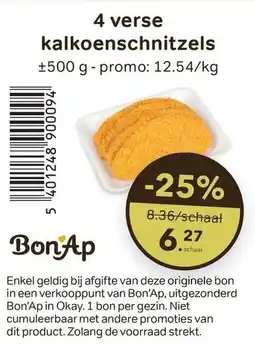 Bon Ap 4 verse kalkoenschnitzels aanbieding