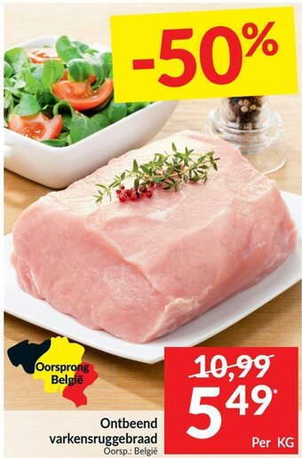Intermarché Ontbeend varkensruggebraad aanbieding