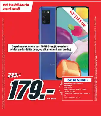 MediaMarkt Samsung Galaxy A41128 GB Smartphone aanbieding