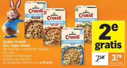 Albert Heijn Quaker Cruesli zero sugar added aanbieding