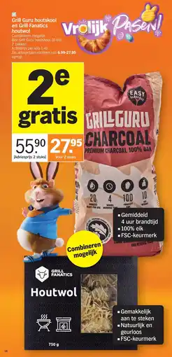 Albert Heijn Grill Guru houtskool en Grill Fanatics houtwol aanbieding
