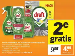 Albert Heijn Dreft handafwas en Platinum vaatwascapsules aanbieding