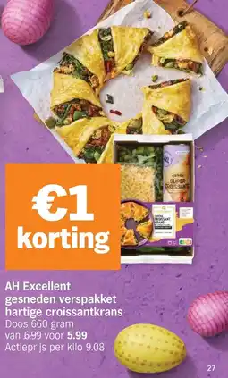 Albert Heijn AH Excellent gesneden verspakket hartige croissantkrans aanbieding