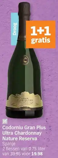 Albert Heijn Codorníu Gran Plus Ultra Chardonnay Nature Reserva Spanje aanbieding