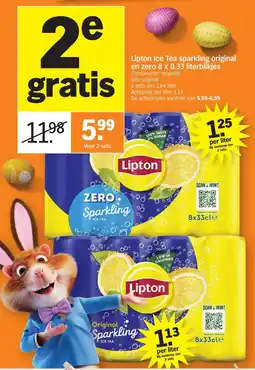 Albert Heijn Lipton Ice Tea sparkling original en zero aanbieding