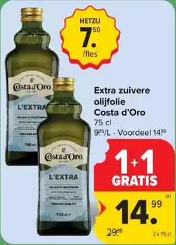 Carrefour Extra Zuivere Olijfolie Costa d'Oro aanbieding