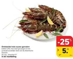 Carrefour Ontdooide Hele Rauwe Garnalen aanbieding