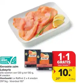Carrefour Gerookte zalm Labeyrie aanbieding