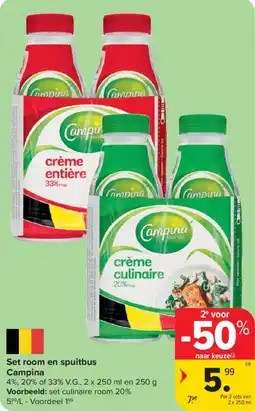 Carrefour Set room en spuitbus Campina aanbieding