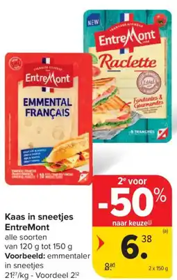 Carrefour Kaas in sneetjes EntreMont aanbieding