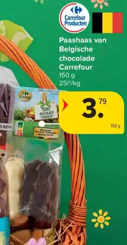 Carrefour Paashaas van Belgische chocolade Carrefour aanbieding