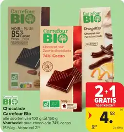 Carrefour Chocolade Carrefour Bio aanbieding