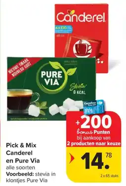 Carrefour Pick & Mix Canderel en Pure Via aanbieding