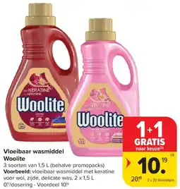 Carrefour Vloeibaar wasmiddel Woolite aanbieding