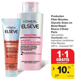 Carrefour Producten Fiber Booster, Glycolic Gloss en Bond Repair Elseve L'Oréal Paris aanbieding
