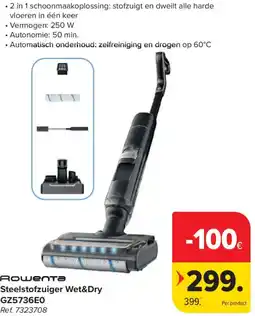 Carrefour Rowenta Steelstofzuiger Wet & Dry GZ5736E0 aanbieding