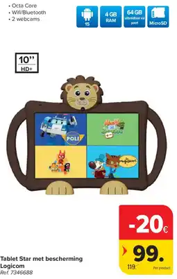 Carrefour Tablet Star met bescherming Logicom aanbieding