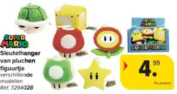 Carrefour Super Mario Sleutelhanger van Pluchen Figuurtje aanbieding