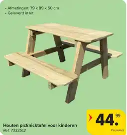 Carrefour Houten picknicktafel voor kinderen aanbieding