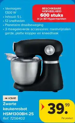 Carrefour Zwarte keukenrobot HSM1300BH-25 aanbieding