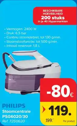 Carrefour Philips Stoomcentrale PSG6020/30 aanbieding