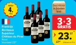 Carrefour Frankrijk Bordeaux Supérieur Château du Piras aanbieding