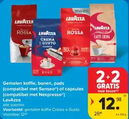 Carrefour Gemalen koffie, bonen, pads of capsules LavAzza aanbieding