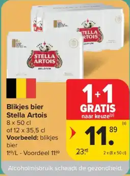 Carrefour Blikjes bier Stella Artois aanbieding