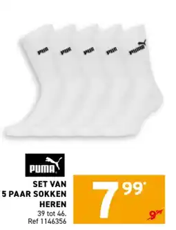 Trafic PUMA SET VAN 5 PAAR SOKKEN HEREN aanbieding