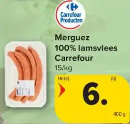 Carrefour Market Merguez 100% lamsvlees Carrefour 15/kg aanbieding