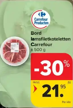 Carrefour Market Bord lamsfiletkoteletten Carrefour aanbieding
