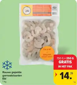 Carrefour Market Rauwe gepelde garnaalstaarten Ebi aanbieding
