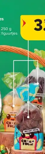 Carrefour Market Zakje met chocoladefiguurtjes Chocofolie aanbieding