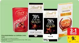 Carrefour Market Chocoladetabletten en bolletjes Lindor Lindt aanbieding