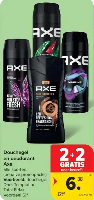 Carrefour Market Douchegel en deodorant Axe aanbieding