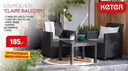 Hubo Keter Loungesets Claire Balcony aanbieding