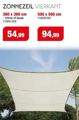 Hubo Zonnezeil Vierkant aanbieding