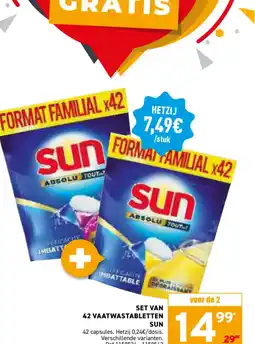 Trafic Set van 42 vaatwastabletten sun aanbieding